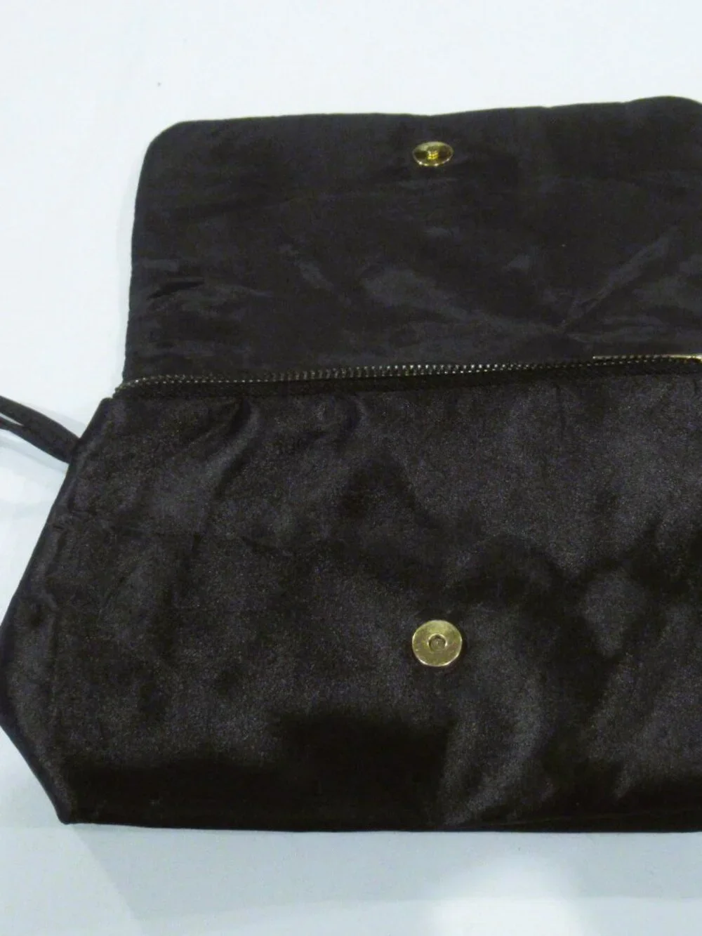 Dolce and Gabbana Parfums black satin wristlet clutch